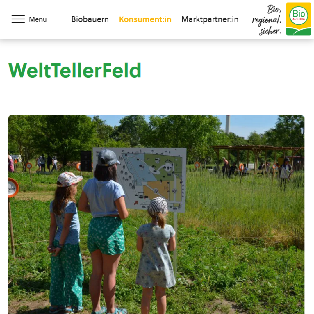 Das Vorschaubild zeigt den Beitrag zum WeltTellerFeld im Magazin BioLife 2024.